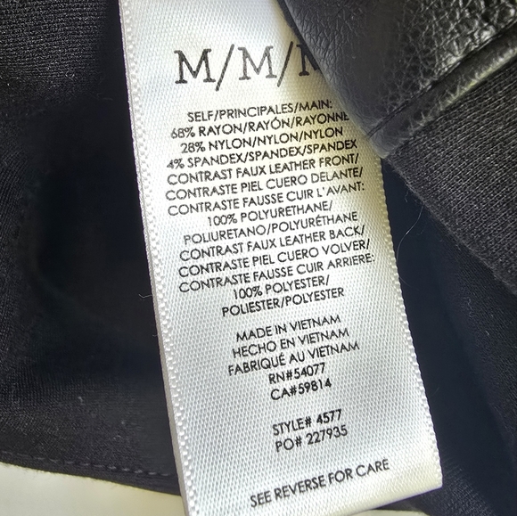 CAbi, New, Jet Black Bralette Faux Leather Ponte Knit Stretch Top Size Medium - Picture 11 of 12